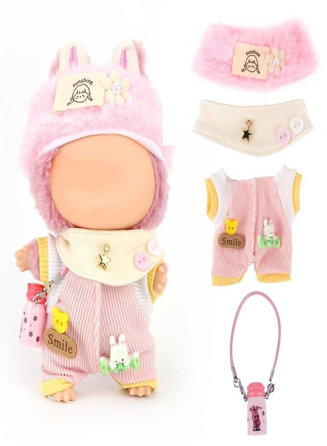 WALLFID 4-Piece Outfit Set for 17cm Dolls, Fashion Outfit with Hat, Top, Pants & Accessories, Sweetie Pink - Image 1